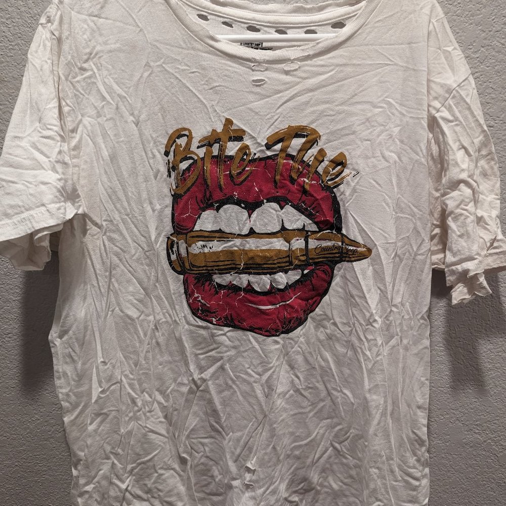 Oversized and Distressed graphic tee